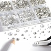 image:imageBeadsland 8300PCS Flatback Rhinestones Black Rhinestone Round Crystal Rhinestones for Crafts Mixed 10 Sizes with Wax Pencil and Tweezer Kit SS3SS30 Jet Blackcrystal