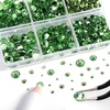 image:imageBeadsland 8300PCS Flatback Rhinestones Black Rhinestone Round Crystal Rhinestones for Crafts Mixed 10 Sizes with Wax Pencil and Tweezer Kit SS3SS30 Jet BlackPeridot