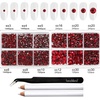 image:imageBeadsland 8300PCS Flatback Rhinestones Black Rhinestone Round Crystal Rhinestones for Crafts Mixed 10 Sizes with Wax Pencil and Tweezer Kit SS3SS30 Jet BlackSiam