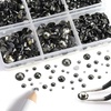 image:imageBeadsland 8300PCS Flatback Rhinestones Black Rhinestone Round Crystal Rhinestones for Crafts Mixed 10 Sizes with Wax Pencil and Tweezer Kit SS3SS30 Jet BlackBlack Diamond