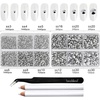 image:imageBeadsland 8300PCS Flatback Rhinestones Black Rhinestone Round Crystal Rhinestones for Crafts Mixed 10 Sizes with Wax Pencil and Tweezer Kit SS3SS30 Jet BlackSilver Hematite