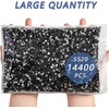image:imageBeadsland Flatback Rhinestones Bulk14400pcs Crystal AB Rhinestones for Nails Crafts Clothes DIY Decoration Crystal AB SS20 4648mmBlack
