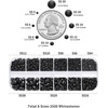 image:imageBeadsland Rhinestones for Makeup8 Sizes 2500pcs Red Flatback Rhinestones Eye Gems for Nails Crafts with Tweezers and Wax PencilSiamSS4SS30Black