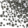 image:imageBeadsland Rhinestones for Makeup8 Sizes 2500pcs Red Flatback Rhinestones Eye Gems for Nails Crafts with Tweezers and Wax PencilSiamSS4SS30Black Diamond
