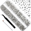 image:imageBeadsland Rhinestones for Makeup8 Sizes 2500pcs Red Flatback Rhinestones Eye Gems for Nails Crafts with Tweezers and Wax PencilSiamSS4SS30Crystal
