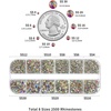 image:imageBeadsland Rhinestones for Makeup8 Sizes 2500pcs Red Flatback Rhinestones Eye Gems for Nails Crafts with Tweezers and Wax PencilSiamSS4SS30Crystal AB