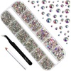 image:imageBeadsland Rhinestones for Makeup8 Sizes 2500pcs Red Flatback Rhinestones Eye Gems for Nails Crafts with Tweezers and Wax PencilSiamSS4SS30Crystal AB