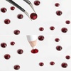 image:imageBeadsland Rhinestones for Makeup8 Sizes 2500pcs Red Flatback Rhinestones Eye Gems for Nails Crafts with Tweezers and Wax PencilSiamSS4SS30Dark Siam