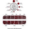 image:imageBeadsland Rhinestones for Makeup8 Sizes 2500pcs Red Flatback Rhinestones Eye Gems for Nails Crafts with Tweezers and Wax PencilSiamSS4SS30Dark Siam