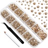 image:imageBeadsland Rhinestones for Makeup8 Sizes 2500pcs Red Flatback Rhinestones Eye Gems for Nails Crafts with Tweezers and Wax PencilSiamSS4SS30Golden Shadow