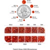 image:imageBeadsland Rhinestones for Makeup8 Sizes 2500pcs Red Flatback Rhinestones Eye Gems for Nails Crafts with Tweezers and Wax PencilSiamSS4SS30Orange