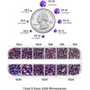 image:imageBeadsland Rhinestones for Makeup8 Sizes 2500pcs Red Flatback Rhinestones Eye Gems for Nails Crafts with Tweezers and Wax PencilSiamSS4SS30Purple Velvet