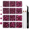 image:image6736pcs Hotfix Rhinestones FlatbackRoyal Blue Rhinestones for Crafts Clothes Mixed 5 Sizes Hotfix Crystals with Tweezers and Wax Pencil Kit SS6SS30SapphireFuchsia
