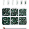 image:imageBeadsland 7200pcs Flatback RhinestonesSilver Rhinestone Nail Gems Round Crystal Rhinestones for CraftsMixed 6 Sizes with Wax Pencil Kit SS3SS10Silver HematiteEmerald