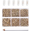 image:imageBeadsland 7200pcs Flatback RhinestonesSilver Rhinestone Nail Gems Round Crystal Rhinestones for CraftsMixed 6 Sizes with Wax Pencil Kit SS3SS10Silver HematiteGolden Shadow