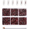 image:imageBeadsland 7200pcs Flatback RhinestonesSilver Rhinestone Nail Gems Round Crystal Rhinestones for CraftsMixed 6 Sizes with Wax Pencil Kit SS3SS10Silver HematiteDark Siam