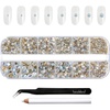 image:imageBeadsland Rhinestones for Makeup8 Sizes 2500pcs Red Flatback Rhinestones Eye Gems for Nails Crafts with Tweezers and Wax PencilSiamSS4SS30Blue Moonlight