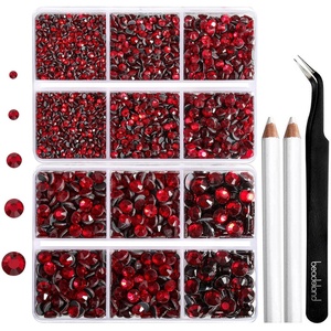 image:image6736pcs Hotfix Rhinestones FlatbackRoyal Blue Rhinestones for Crafts Clothes Mixed 5 Sizes Hotfix Crystals with Tweezers and Wax Pencil Kit SS6SS30SapphireSiam