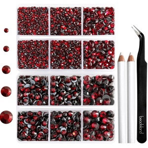 image:image6736pcs Hotfix Rhinestones FlatbackRoyal Blue Rhinestones for Crafts Clothes Mixed 5 Sizes Hotfix Crystals with Tweezers and Wax Pencil Kit SS6SS30SapphireDkSiam