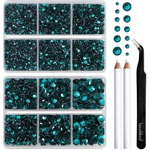 image:imageBEADSLAND Hotfix Rhinestones 6080PCS AB Rhinestones for Clothes Crafts Mixed 6 Sizes with Wax Pencil and Tweezers Kit SS6SS30 Crystal ABBlue Zircon