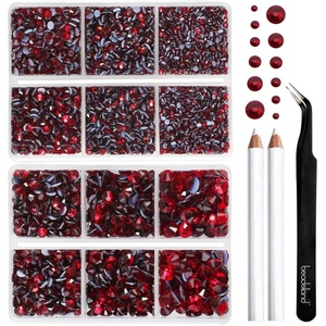 image:imageBEADSLAND Hotfix Rhinestones 6080PCS AB Rhinestones for Clothes Crafts Mixed 6 Sizes with Wax Pencil and Tweezers Kit SS6SS30 Crystal ABDark Siam