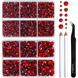 image:imageBEADSLAND Hotfix Rhinestones 6080PCS AB Rhinestones for Clothes Crafts Mixed 6 Sizes with Wax Pencil and Tweezers Kit SS6SS30 Crystal ABLight Siam