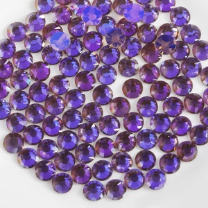 image:imageBeadsland 1440pcs Flat Back Crystal Rhinestones Round Gems for Nail Art and Craft Glue Fix Pure Purple SS204648mmAurora Purple