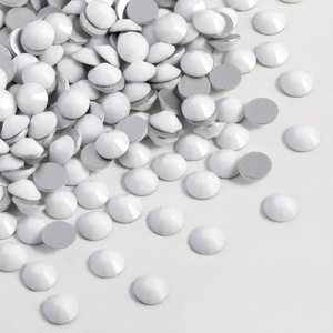 image:imageBeadsland 1440pcs Flat Back Crystal Rhinestones Round Gems for Nail Art and Craft Glue Fix Pure Purple SS204648mmChalk White