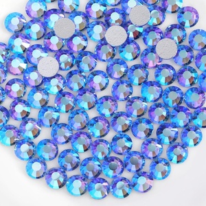 image:imageBeadsland 1440pcs Flat Back Crystal Rhinestones Round Gems for Nail Art and Craft Glue Fix Pure Purple SS204648mmLight Sapphire AB