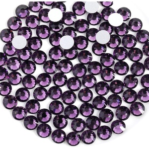 image:imageBeadsland 1440pcs Flat Back Crystal Rhinestones Round Gems for Nail Art and Craft Glue Fix Pure Purple SS204648mmTanzanite