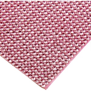 image:imageBeadsland 240X400mm Crystal Rhinestone Trim Hotfix Strass Crystal Mesh Banding Bridal Beaded Applique in Sheet for Dresses with 2mm Rhinestones LtColTopazPink