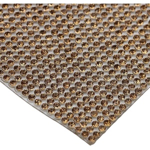 image:imageBeadsland 240X400mm Crystal Rhinestone Trim Hotfix Strass Crystal Mesh Banding Bridal Beaded Applique in Sheet for Dresses with 2mm Rhinestones LtColTopazLtColTopaz