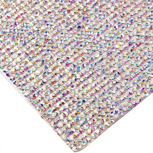 image:imageBeadsland 240X400mm Crystal Rhinestone Trim Hotfix Strass Crystal Mesh Banding Bridal Beaded Applique in Sheet for Dresses with 2mm Rhinestones LtColTopazCrystalAB