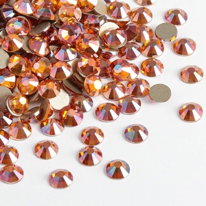 image:imageBeadsland 2880pcs Flat Back Crystal Rhinestones Round Gems for Nail Art and Craft Glue FixAquamarine ABSS102729mmAmber