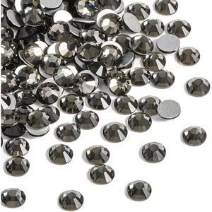 image:imageBeadsland 2880pcs Flat Back Crystal Rhinestones Round Gems for Nail Art and Craft Glue FixAquamarine ABSS102729mmBlack Diamond