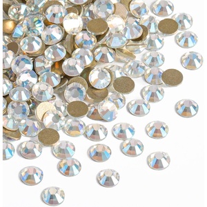image:imageBeadsland 2880pcs Flat Back Crystal Rhinestones Round Gems for Nail Art and Craft Glue FixAquamarine ABSS102729mmBlue Moonlight