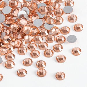 image:imageBeadsland 2880pcs Flat Back Crystal Rhinestones Round Gems for Nail Art and Craft Glue FixAquamarine ABSS102729mmChampagne