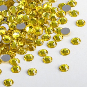 image:imageBeadsland 2880pcs Flat Back Crystal Rhinestones Round Gems for Nail Art and Craft Glue FixAquamarine ABSS102729mmLemon Yellow