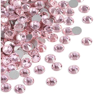 image:imageBeadsland 2880pcs Flat Back Crystal Rhinestones Round Gems for Nail Art and Craft Glue FixAquamarine ABSS102729mmLight Pink