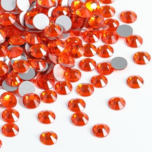 image:imageBeadsland 2880pcs Flat Back Crystal Rhinestones Round Gems for Nail Art and Craft Glue FixAquamarine ABSS102729mmOrange