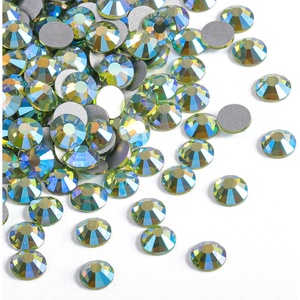 image:imageBeadsland 2880pcs Flat Back Crystal Rhinestones Round Gems for Nail Art and Craft Glue FixAquamarine ABSS102729mmPeridot Ab