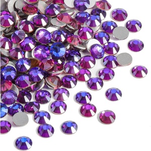 image:imageBeadsland 2880pcs Flat Back Crystal Rhinestones Round Gems for Nail Art and Craft Glue FixAquamarine ABSS102729mmPurple Velvet