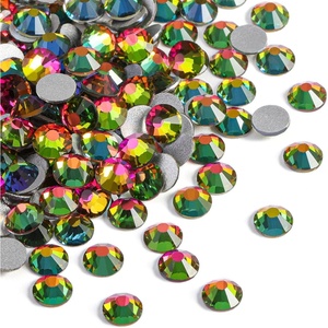 image:imageBeadsland 2880pcs Flat Back Crystal Rhinestones Round Gems for Nail Art and Craft Glue FixAquamarine ABSS102729mmRainbow
