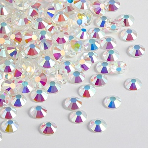 image:imageBeadsland 2880pcs Flat Back Crystal Rhinestones Round Gems for Nail Art and Craft Glue FixAquamarine ABSS102729mmTransparent Ab