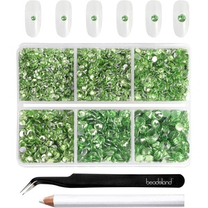 image:imageBeadsland 4300pcs Flatback RhinestonesOrange Rhinestone Nail Gems Round Crystal Rhinestones for CraftsMixed 6 Sizes with Picking Tweezers and Wax Pencil Kit SS6SS20HyacinthOrangeLight Green