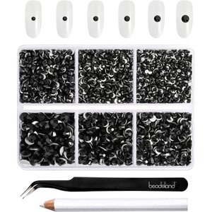 image:imageBeadsland 4300pcs Flatback RhinestonesOrange Rhinestone Nail Gems Round Crystal Rhinestones for CraftsMixed 6 Sizes with Picking Tweezers and Wax Pencil Kit SS6SS20HyacinthOrangeJet Black