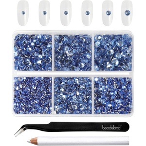 image:imageBeadsland 4300pcs Flatback RhinestonesOrange Rhinestone Nail Gems Round Crystal Rhinestones for CraftsMixed 6 Sizes with Picking Tweezers and Wax Pencil Kit SS6SS20HyacinthOrangeLight Sapphire