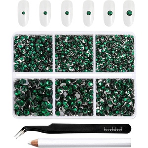 image:imageBeadsland 4300pcs Flatback RhinestonesOrange Rhinestone Nail Gems Round Crystal Rhinestones for CraftsMixed 6 Sizes with Picking Tweezers and Wax Pencil Kit SS6SS20HyacinthOrangeEmerald