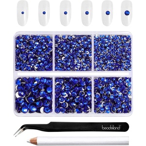 image:imageBeadsland 4300pcs Flatback RhinestonesOrange Rhinestone Nail Gems Round Crystal Rhinestones for CraftsMixed 6 Sizes with Picking Tweezers and Wax Pencil Kit SS6SS20HyacinthOrangeSapphire