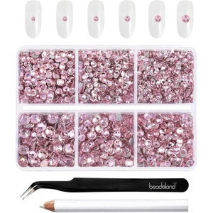 image:imageBeadsland 4300pcs Flatback RhinestonesOrange Rhinestone Nail Gems Round Crystal Rhinestones for CraftsMixed 6 Sizes with Picking Tweezers and Wax Pencil Kit SS6SS20HyacinthOrangeLight RoseLight Pink